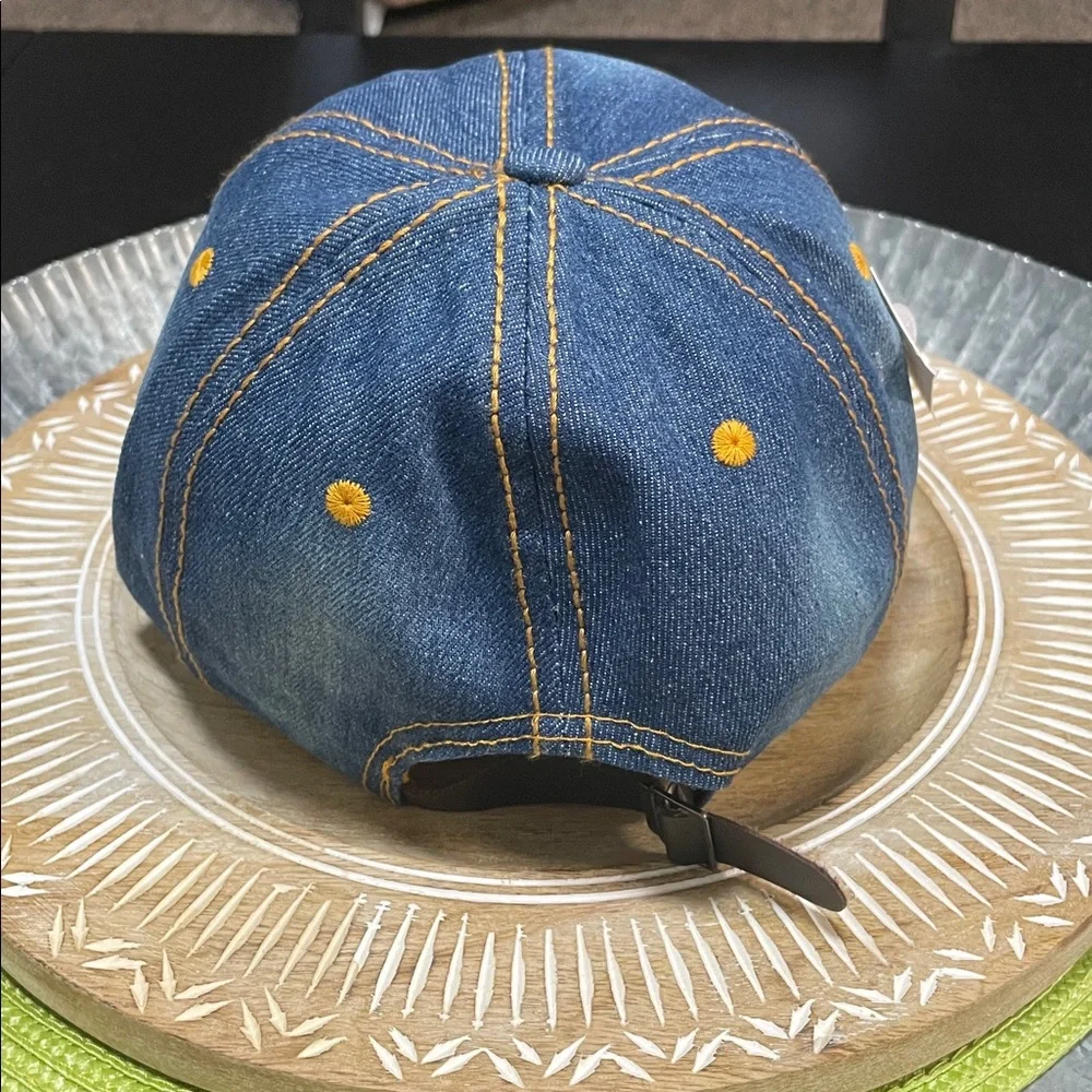 Distressed Denim Cap with Rhinestone 'BOSS' Design - Picture 9 of 10